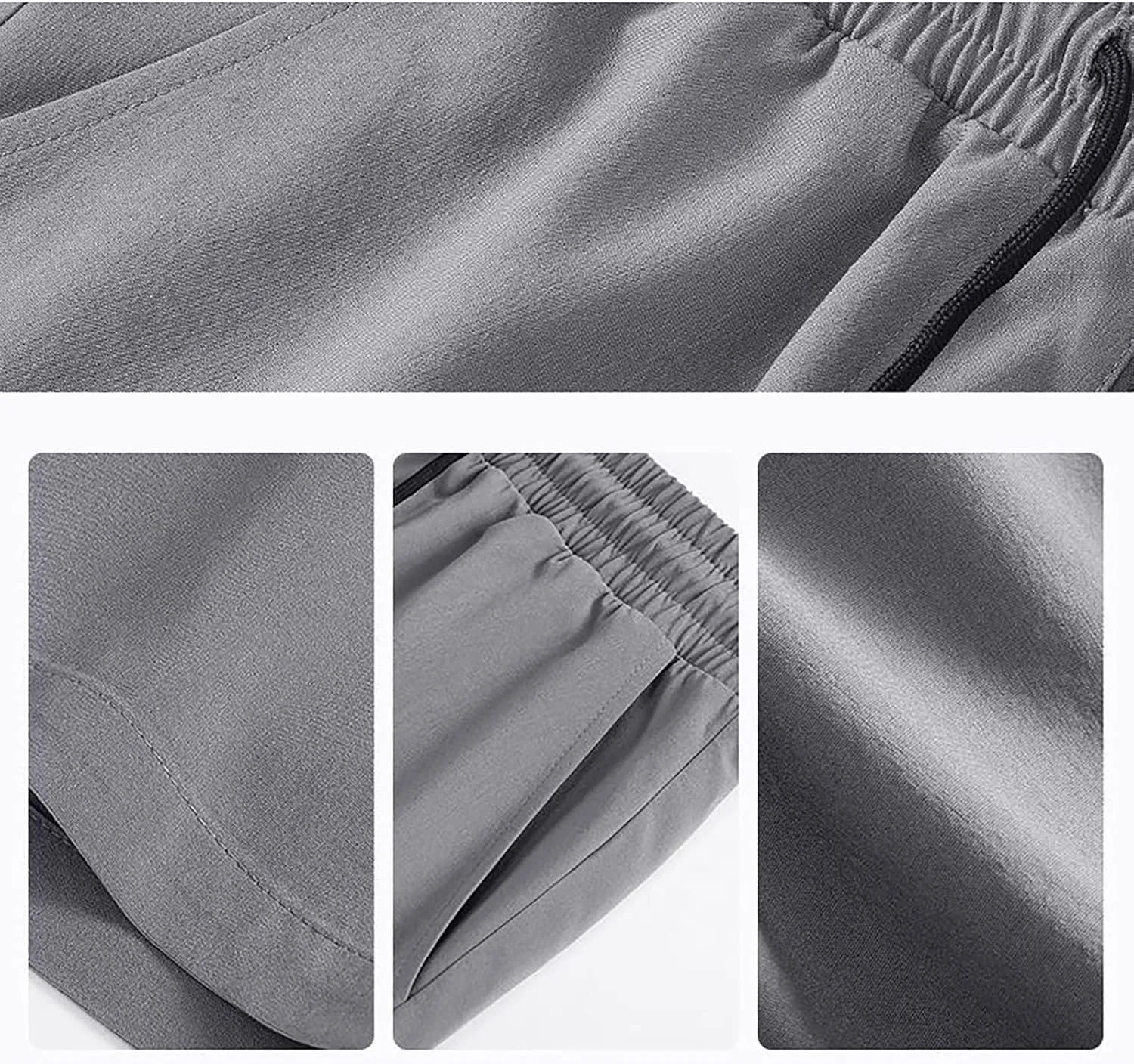 Quick Dry Ice Silk Shorts for Men Elastic Waist Athletic Breathable Shorts