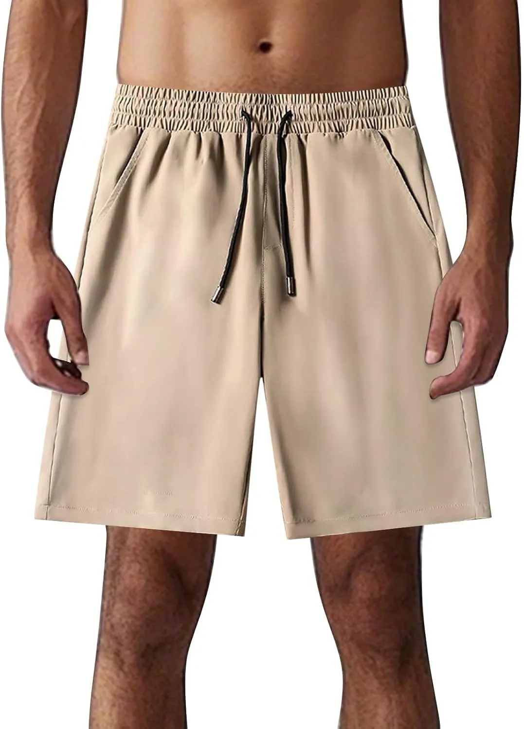Quick Dry Ice Silk Shorts for Men Elastic Waist Athletic Breathable Shorts