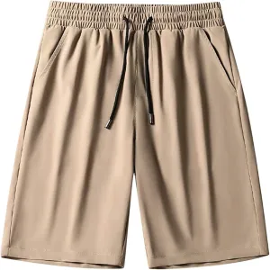 Quick Dry Ice Silk Shorts for Men Elastic Waist Athletic Breathable Shorts