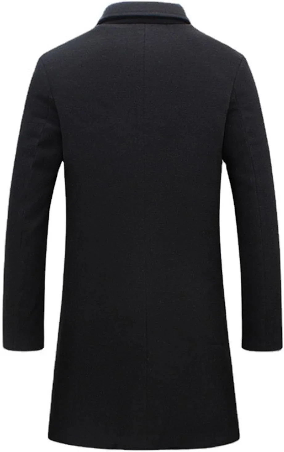 QWENTMTNTY Mens Wool Blend Single Breasted Notched Lapel Trench Coat Oversized Winter Coats Business Casual Wool Jackets