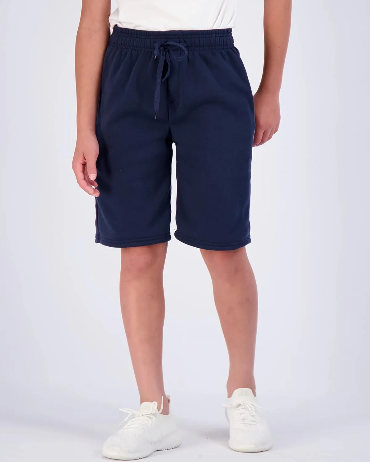 Real Essentials 3 Pack: Boys Tech Fleece Athletic Shorts with Drawstring & Pockets