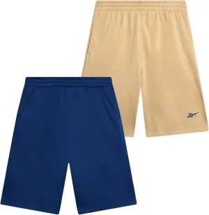 Reebok Boys Athletic Shorts - 2 Pack Active Performance French Terry Sweat Shorts for Basketball, Gym, Running (Sizes: 8-20)