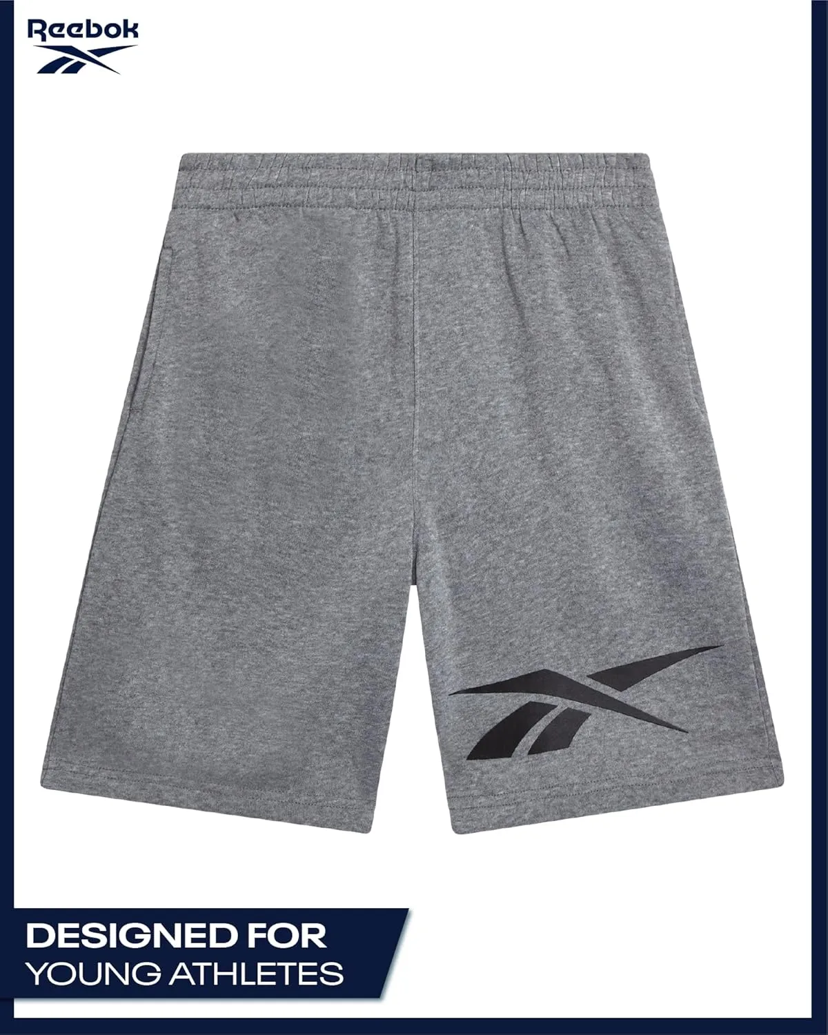 Reebok Boys Athletic Shorts - 2 Pack Active Performance French Terry Sweat Shorts for Basketball, Gym, Running (Sizes: 8-20)