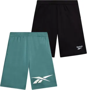 Reebok Boys Athletic Shorts - 2 Pack Active Performance French Terry Sweat Shorts for Basketball, Gym, Running (Sizes: 8-20)