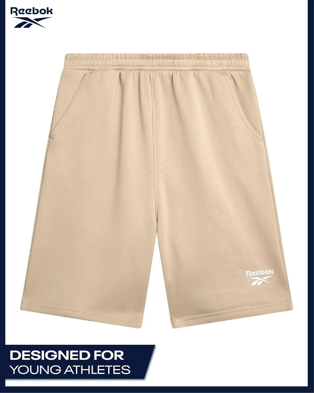 Reebok Boys Athletic Shorts - 2 Pack Active Performance French Terry Sweat Shorts for Basketball, Gym, Running (Sizes: 8-20)