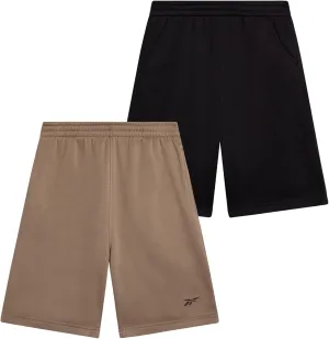 Reebok Boys Athletic Shorts - 2 Pack Active Performance French Terry Sweat Shorts for Basketball, Gym, Running (Sizes: 8-20)