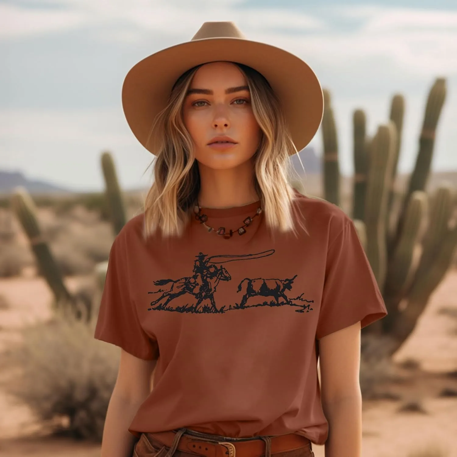 Retro Rodeo Shirt Women Cowgirl Bleached T Shirt Western Cowboy Rodeo Outfit Country Music Tee Short Sleeve Top