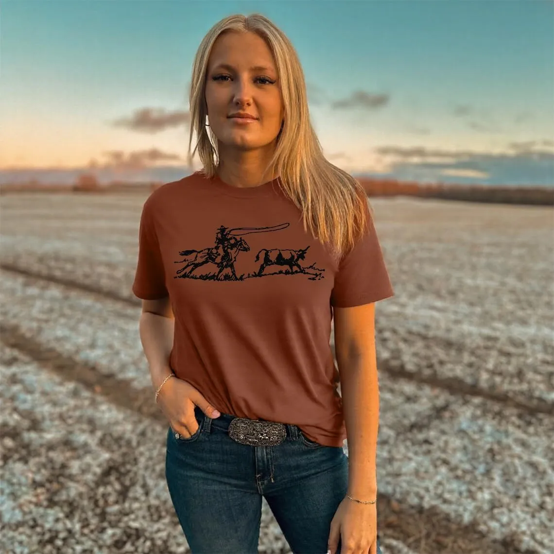Retro Rodeo Shirt Women Cowgirl Bleached T Shirt Western Cowboy Rodeo Outfit Country Music Tee Short Sleeve Top