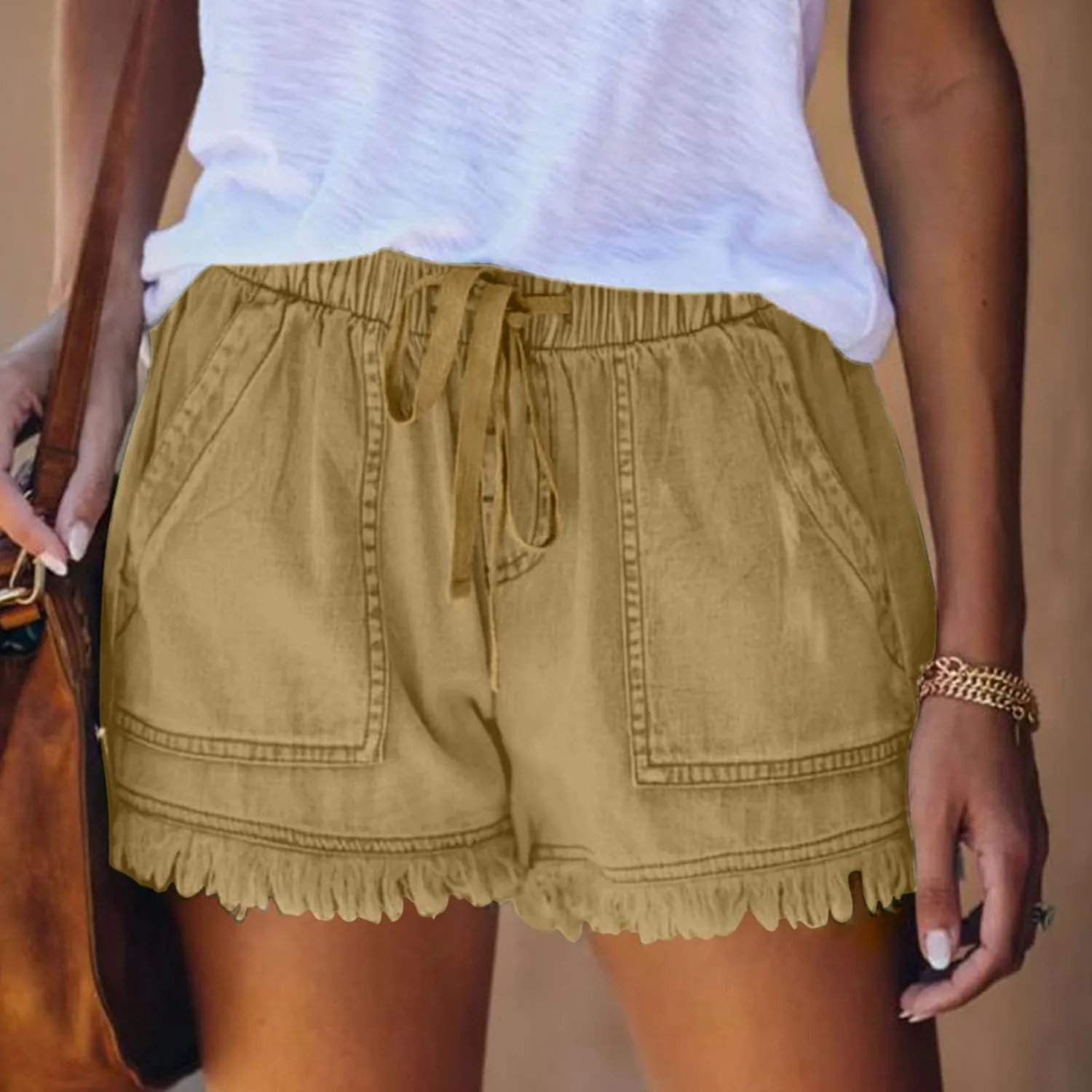 Ripped Denim Shorts for Women Trendy 2025 Summer Frayed Raw Hem Skinny Jean Shorts Dressy Casual Stretchy Jeans
