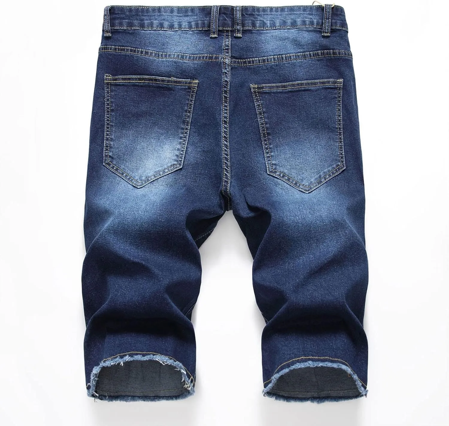 Ripped Jean Shorts for Men 2023 Casual Classic Fit Cut Off Denim Shorts Summer Straight-Fit Waistband Shorts