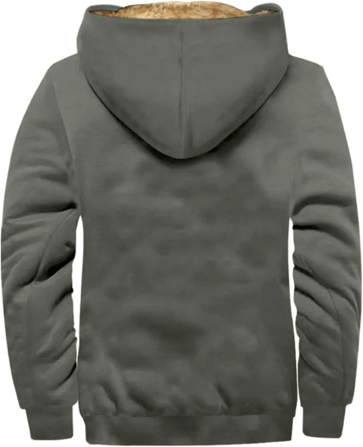 RTRDE Mens Fuzzy Jacket Casual Solid Color Sherpa Fleece Lined Hoodie Jackets Winter Warm Work Coats Jacket, S-5XL