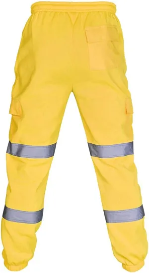 RTRDE Men's Hi Vis Lightweight Work Pants Flex Tactical Fishing Hiking Casual Cargo Pants, S-2XL