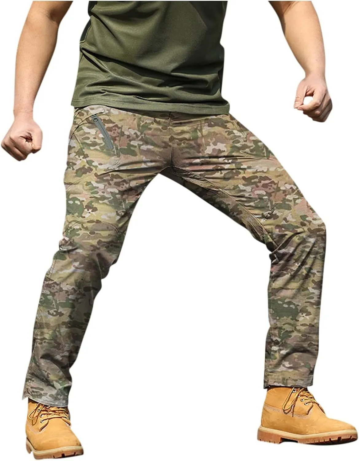 RTRDE Men's Outdoor Military Tactical Pants Lightweight Rip-Stop Casual Cargo Hiking Work Pants, M-3XL