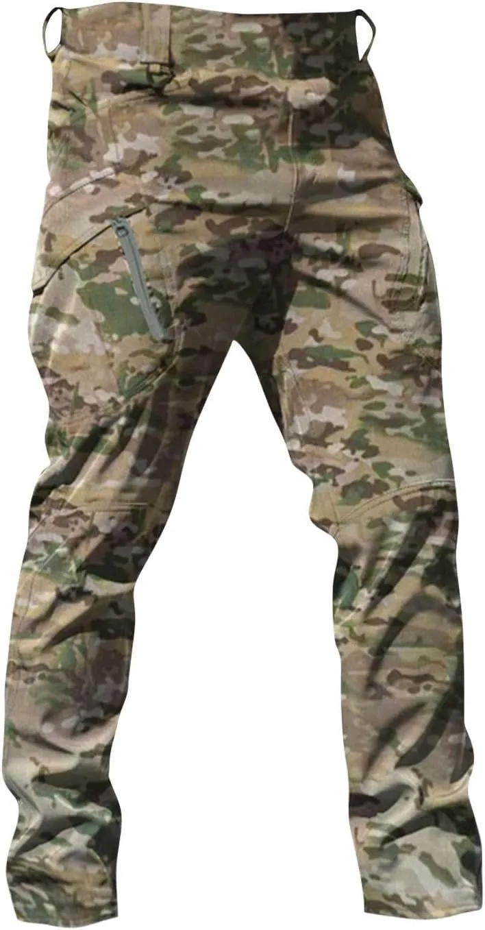 RTRDE Men's Outdoor Military Tactical Pants Lightweight Rip-Stop Casual Cargo Hiking Work Pants, M-3XL