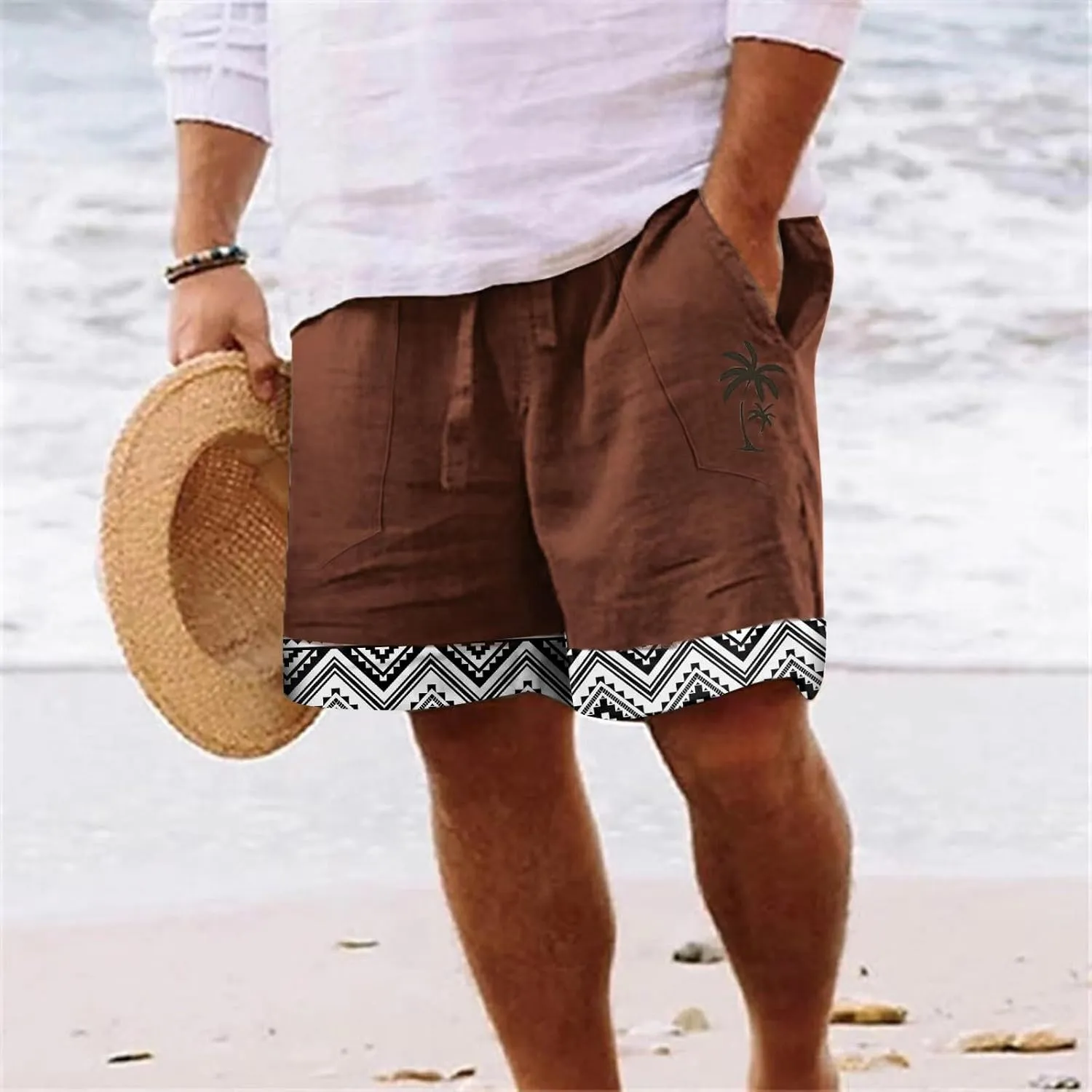 Shorts for Men Casual Summer Waist Drawstring Shorts High with Pockets Elastic Men's Pants Men's Shorts Athletic
