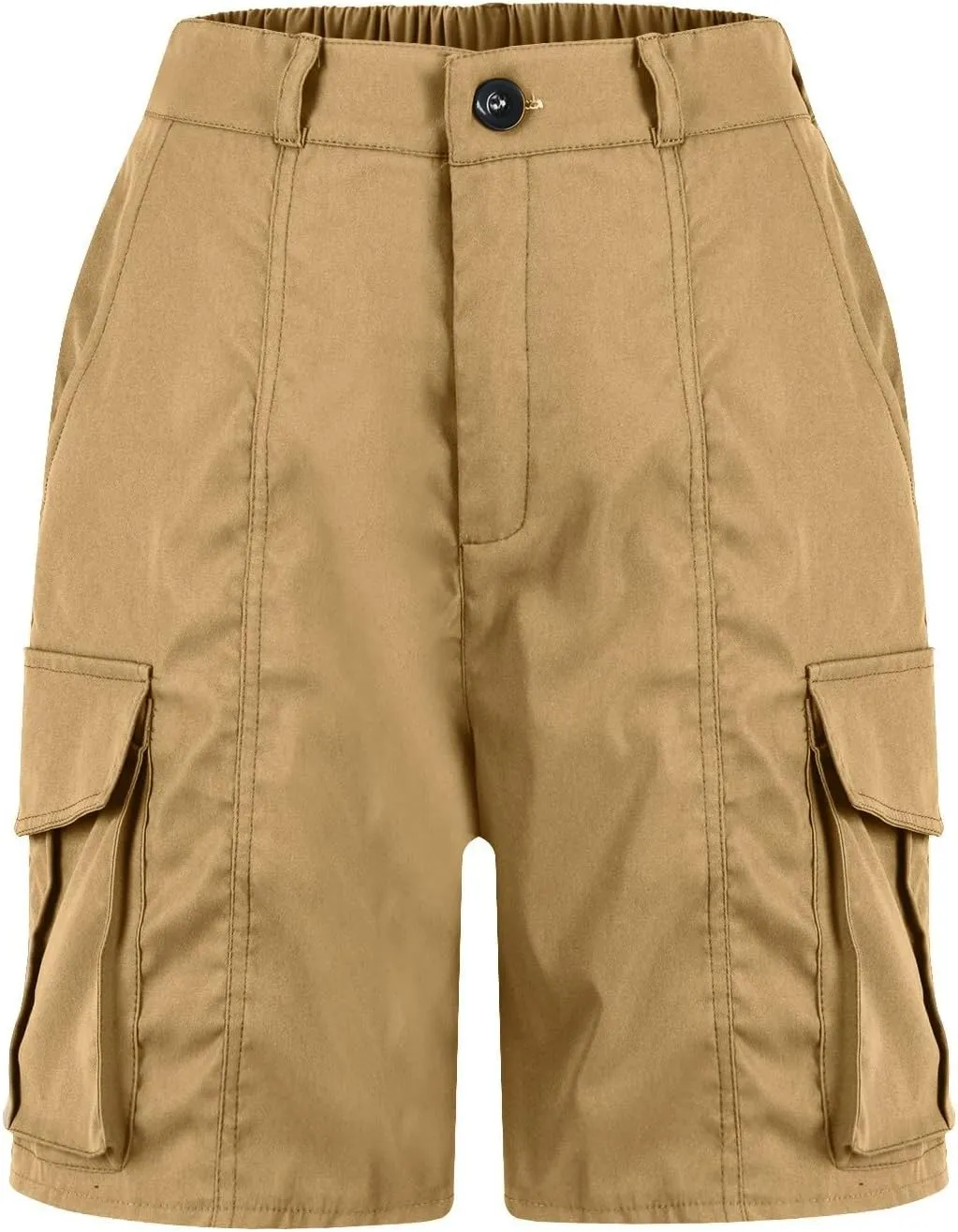 Shorts for Women Y2k Elastic High Waist Cargo Shorts Casual Knee Length Bermuda Shorts Summer Long Shorts with Pocket