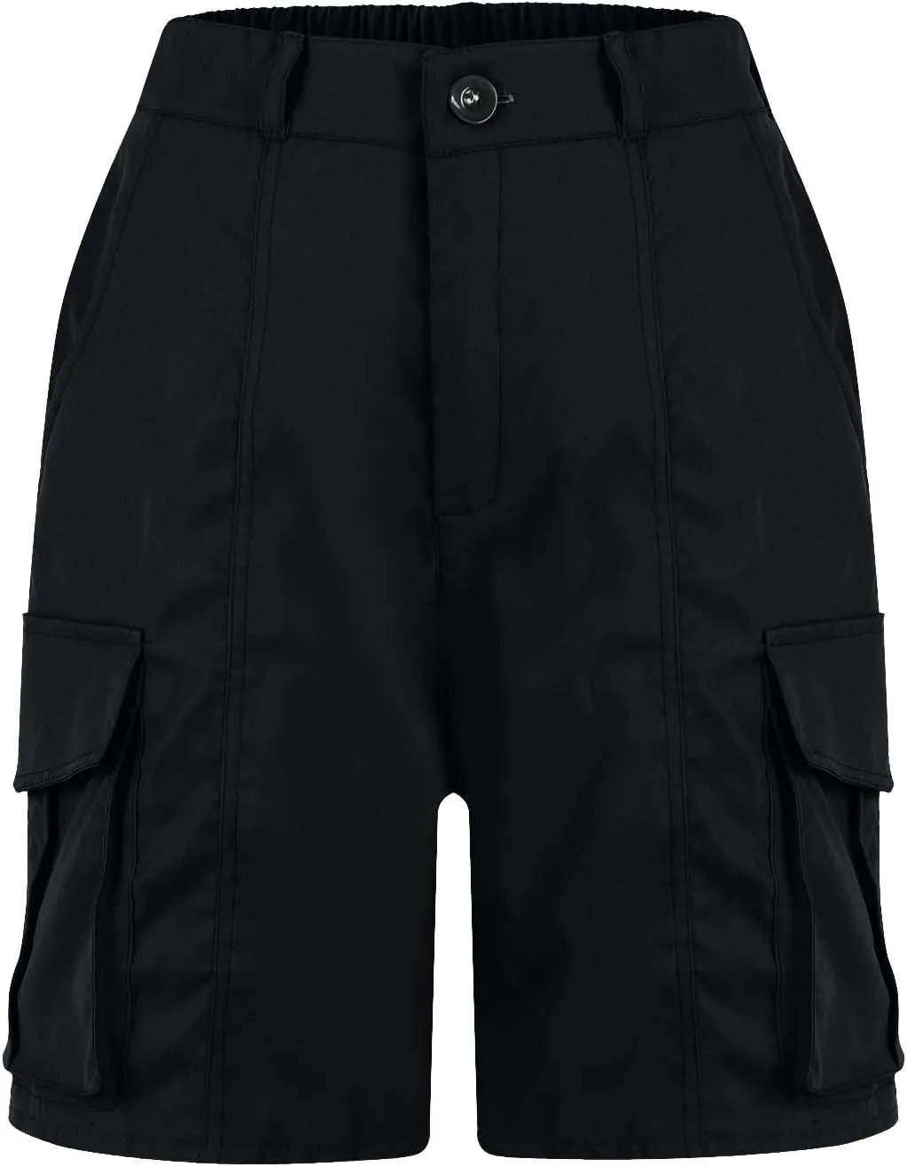 Shorts for Women Y2k Elastic High Waist Cargo Shorts Casual Knee Length Bermuda Shorts Summer Long Shorts with Pocket