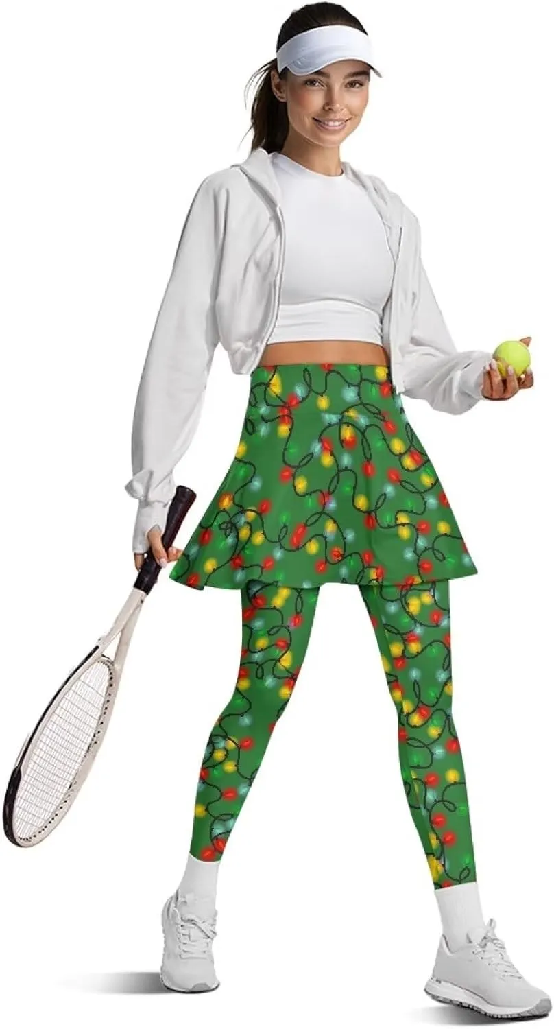Skirted Leggings for Women Tennis Skirt with Leggings High Waisted Golf Skorts