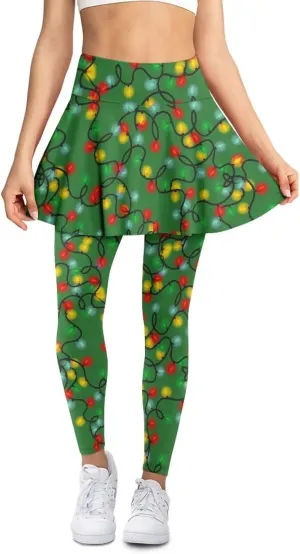 Skirted Leggings for Women Tennis Skirt with Leggings High Waisted Golf Skorts