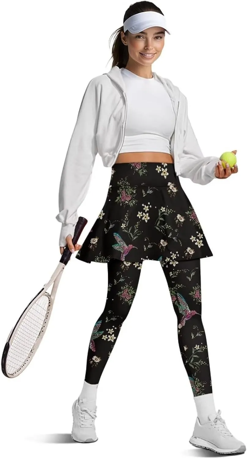 Skirted Leggings for Women Tennis Skirt with Leggings High Waisted Golf Skorts