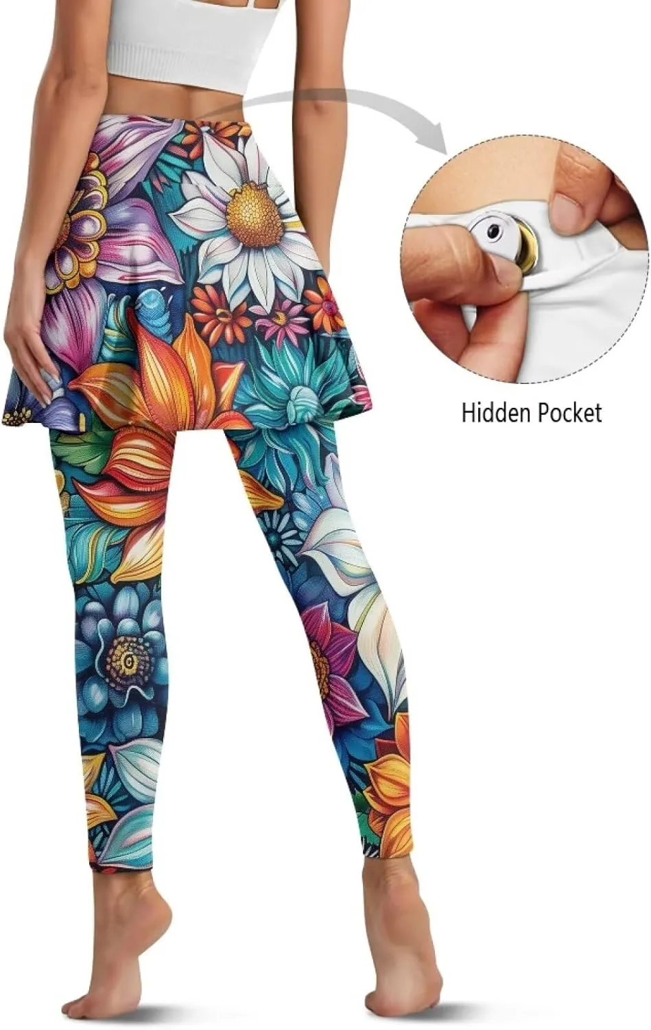 Skirted Leggings for Women Tennis Skirt with Leggings High Waisted Golf Skorts