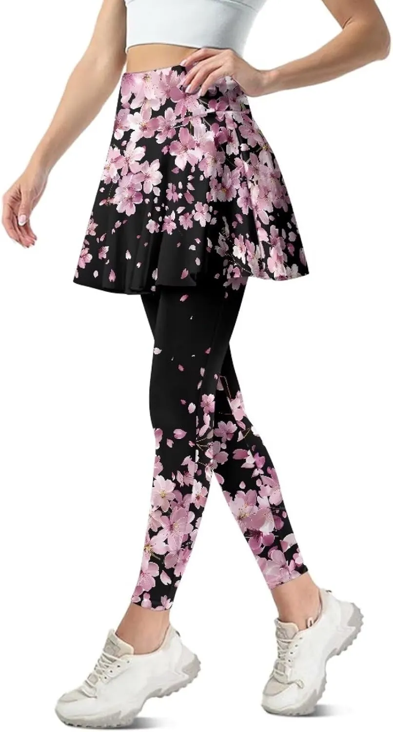 Skirted Leggings for Women Tennis Skirt with Leggings High Waisted Golf Skorts