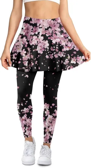 Skirted Leggings for Women Tennis Skirt with Leggings High Waisted Golf Skorts
