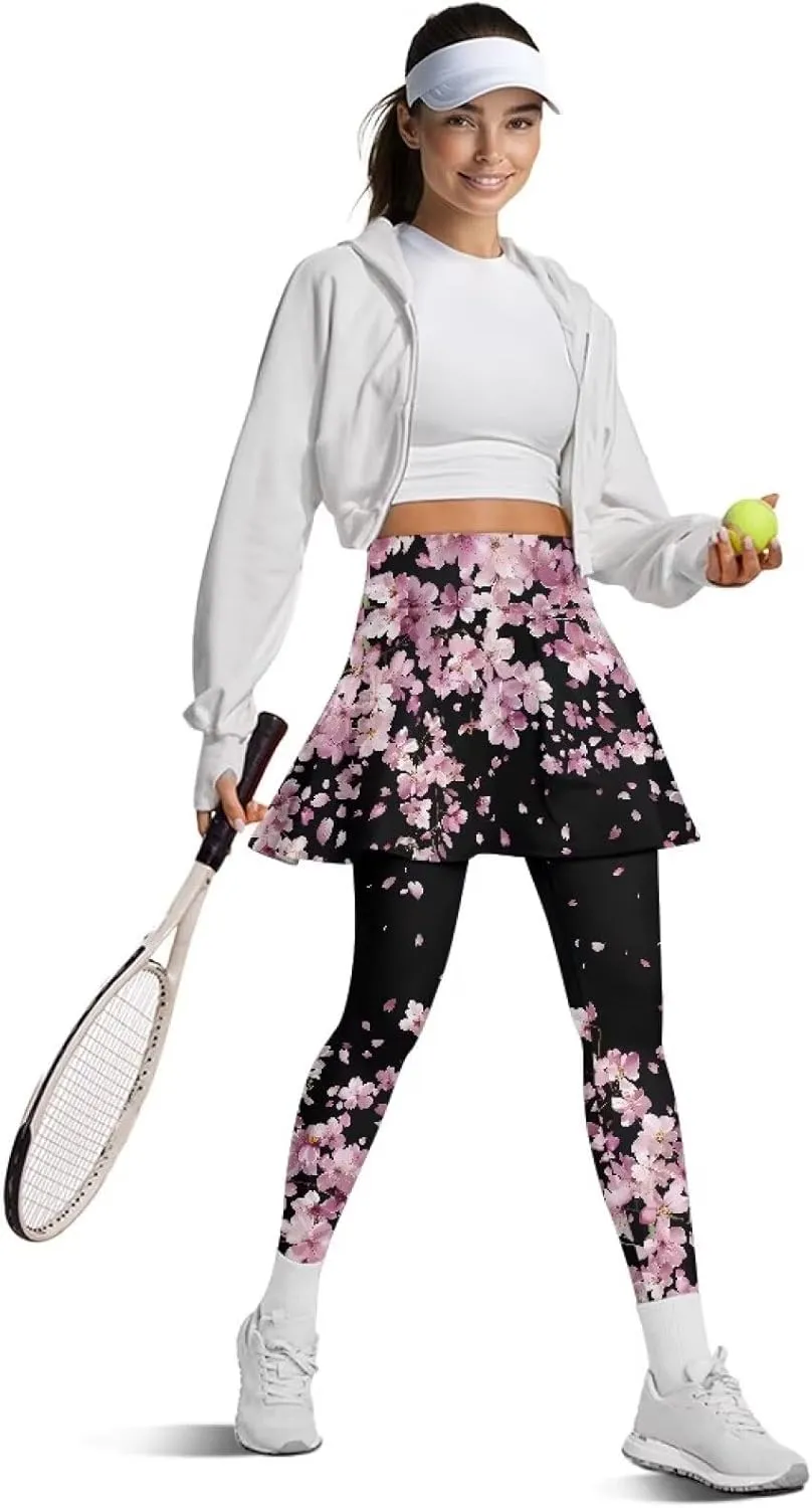 Skirted Leggings for Women Tennis Skirt with Leggings High Waisted Golf Skorts