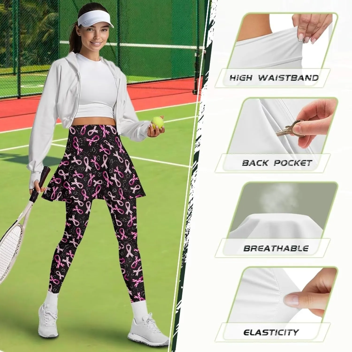 Skirted Leggings for Women Tennis Skirt with Leggings High Waisted Golf Skorts