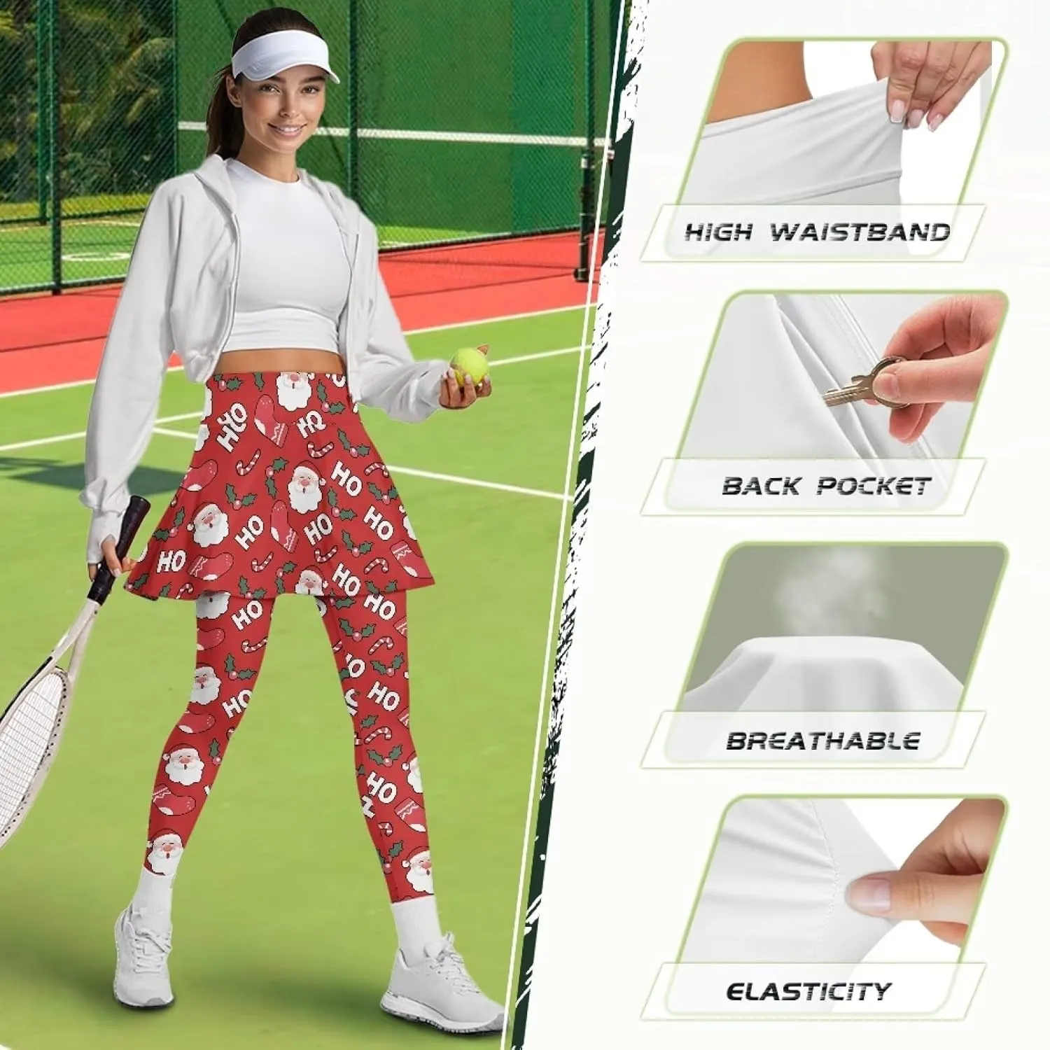 Skirted Leggings for Women Tennis Skirt with Leggings High Waisted Golf Skorts