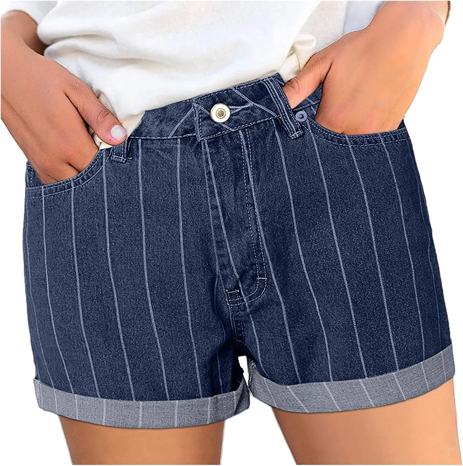 Summer Jean Shorts for Women High Waisted Cowboy Wear Pants Denim Shorts with Pockets