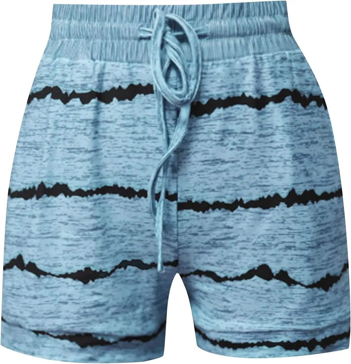 Summer Printed Cotton Shorts for Women 2024 Casual Elastic High Waist Gym Workout Shorts Drawstring Comfort Sweat Shorts