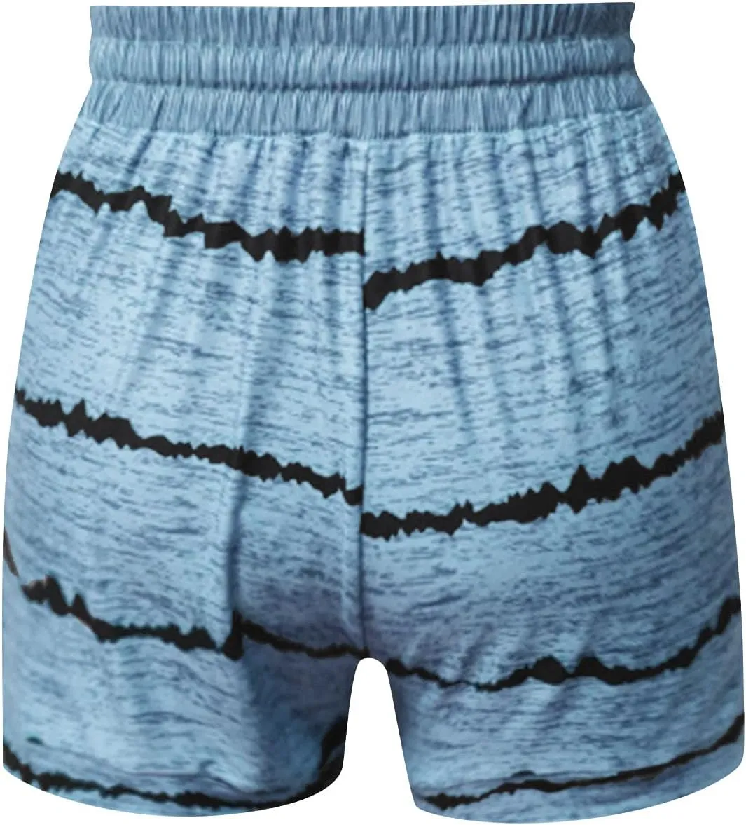 Summer Printed Cotton Shorts for Women 2024 Casual Elastic High Waist Gym Workout Shorts Drawstring Comfort Sweat Shorts