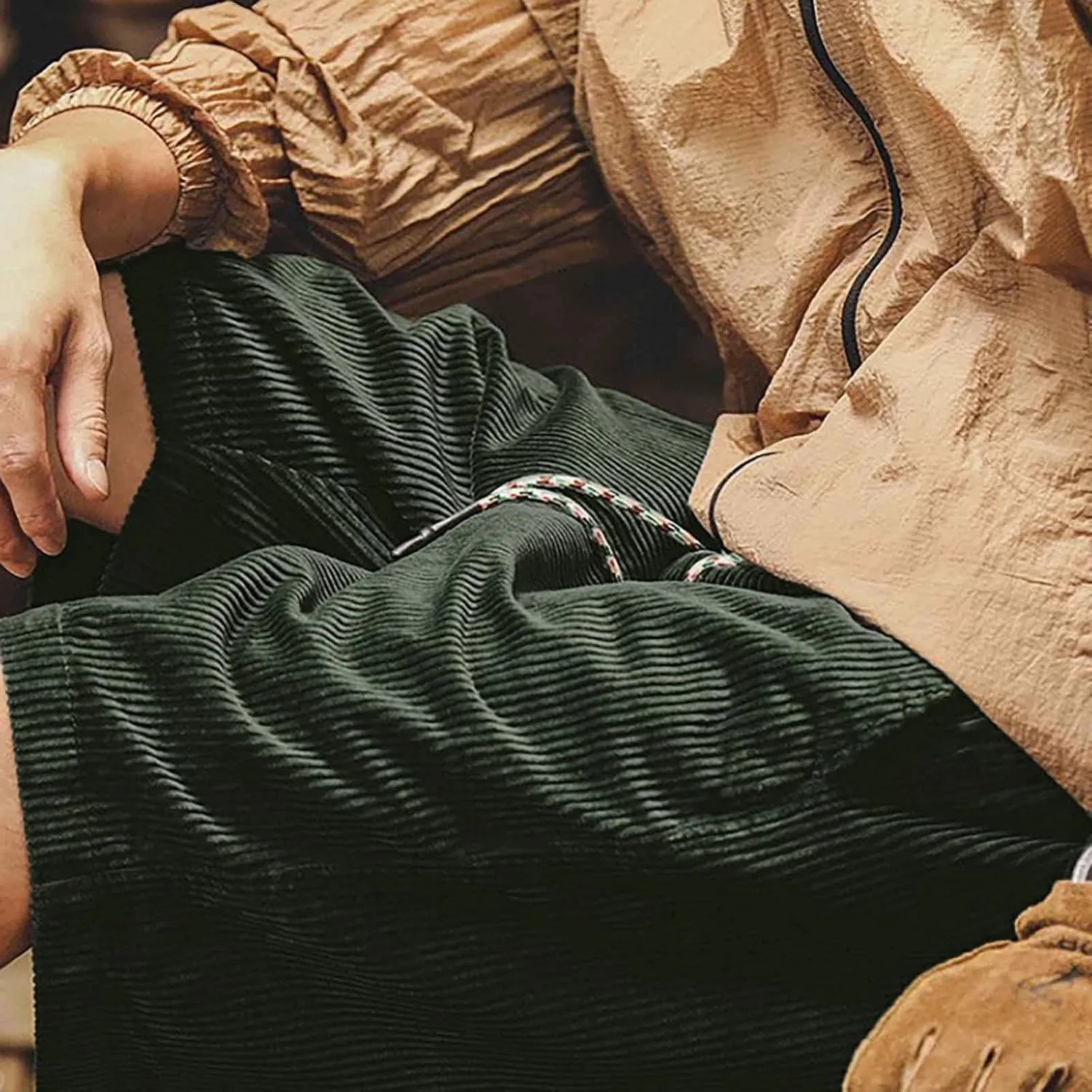 Summer Shorts for Men Elastic Waist Straight Leg Casual Beach Shorts Relaxed Fit Big and Tall Drawstring Outdoor Hiking Pants