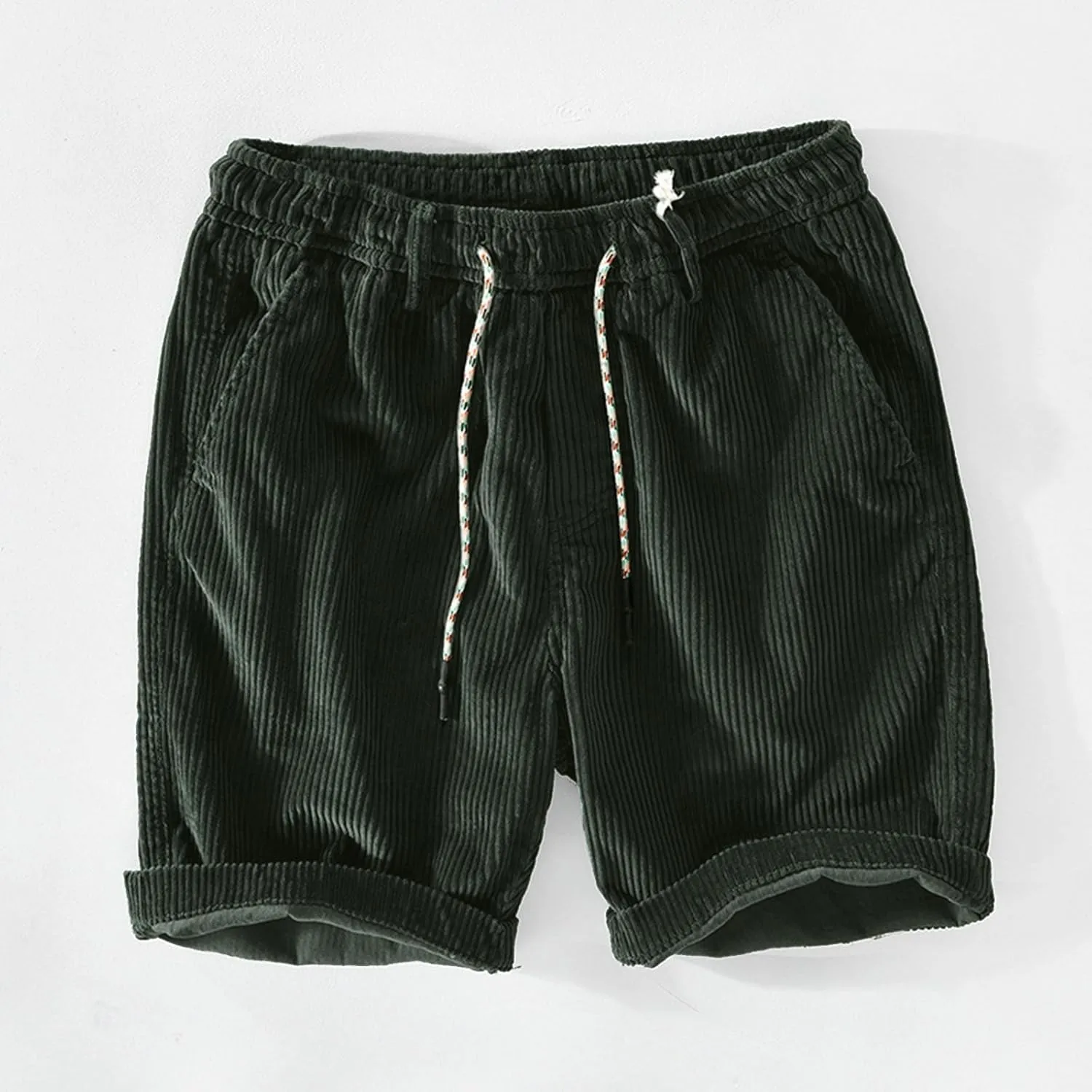 Summer Shorts for Men Elastic Waist Straight Leg Casual Beach Shorts Relaxed Fit Big and Tall Drawstring Outdoor Hiking Pants