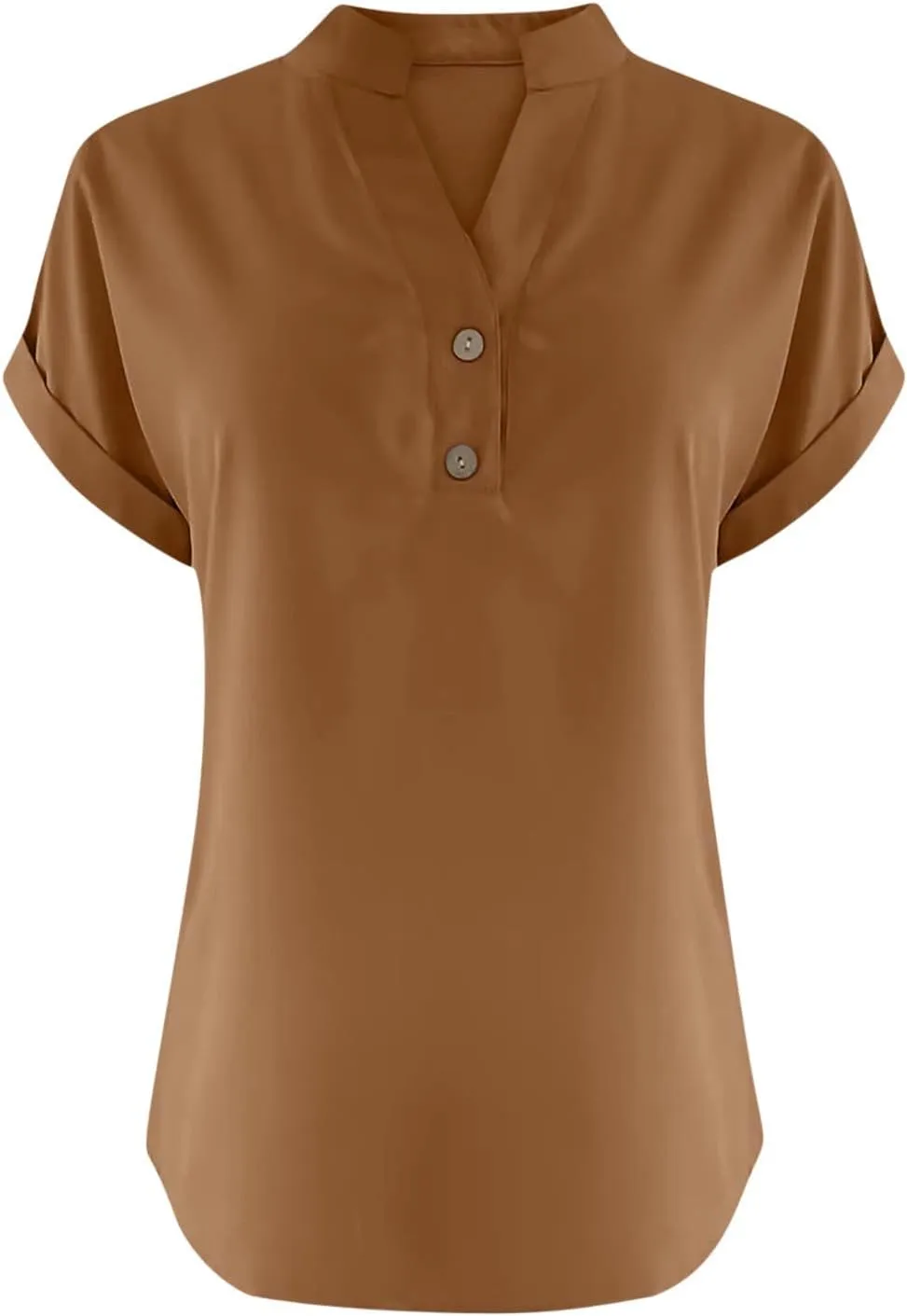 Summer Tops for Women Cotton Linen Shirts Casual Button V Neck Short Sleeve Tees Shirts Fashion Solid Blouses Tshirts
