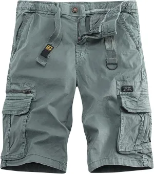Summer Work Shorts Men's Twill Bermuda Cargo Shorts Casual Relaxed Camping Fishing Capris Pant with Multiple Pockets