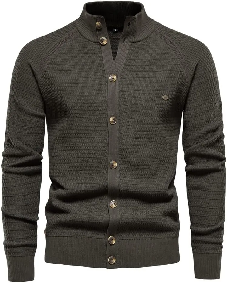 Sweater Cardigan Jackets for Mens Shawl Collar Cardigan Sweater Cable Knit Casual Button Down Trench Coat