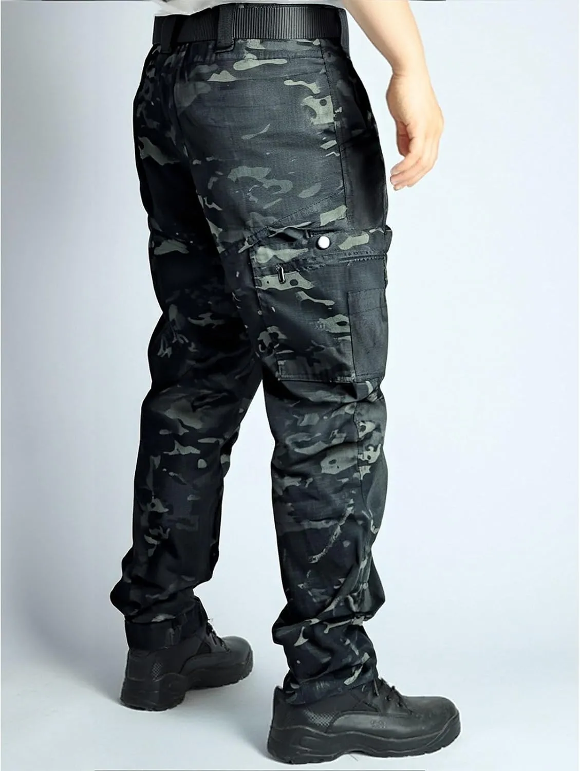 Tactical Pants for Men Slim Fit High Stretch Multi-Pocket Durable Cargo Pants Water Proof Elastic Waist Work Pants