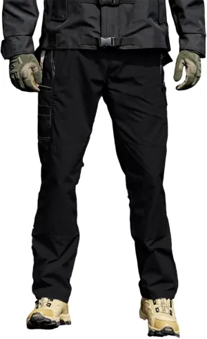 Tactical Pants for Men Slim Fit High Stretch Multi-Pocket Durable Cargo Pants Water Proof Elastic Waist Work Pants