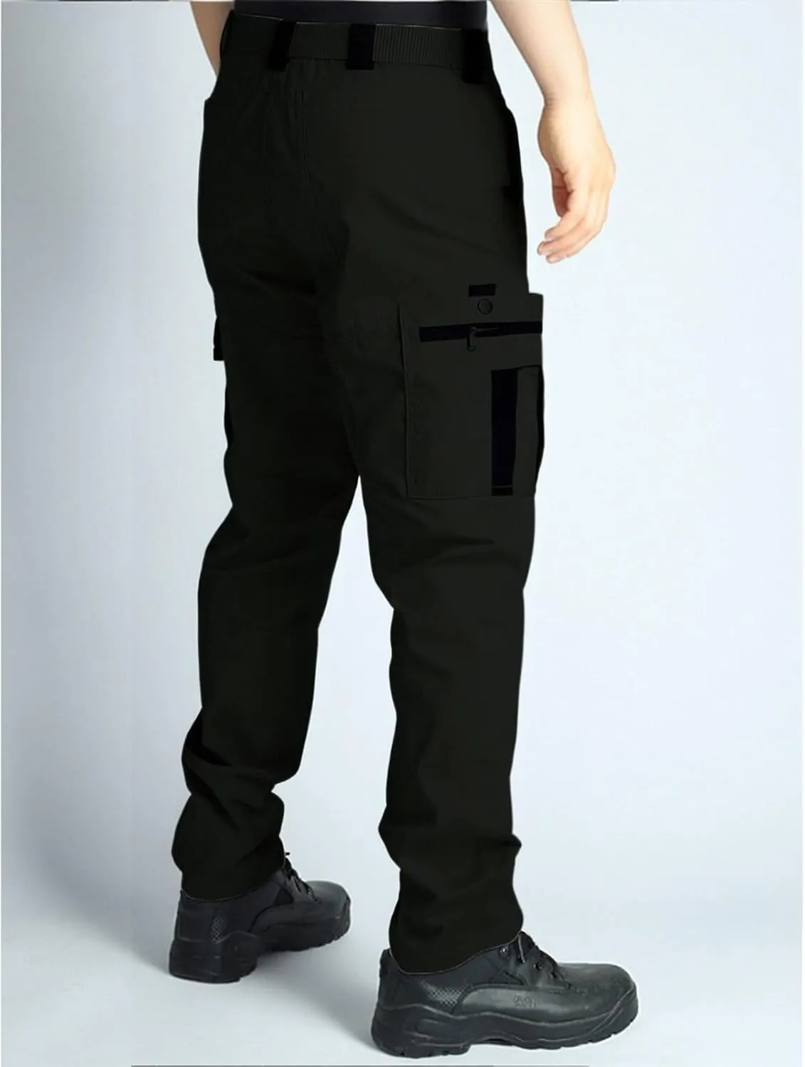 Tactical Pants for Men Slim Fit High Stretch Multi-Pocket Durable Cargo Pants Water Proof Elastic Waist Work Pants