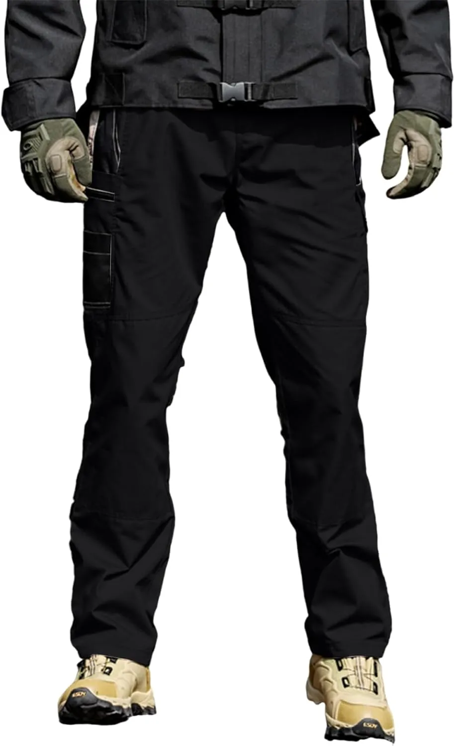 Tactical Pants for Men Slim Fit High Stretch Multi-Pocket Durable Cargo Pants Water Proof Elastic Waist Work Pants