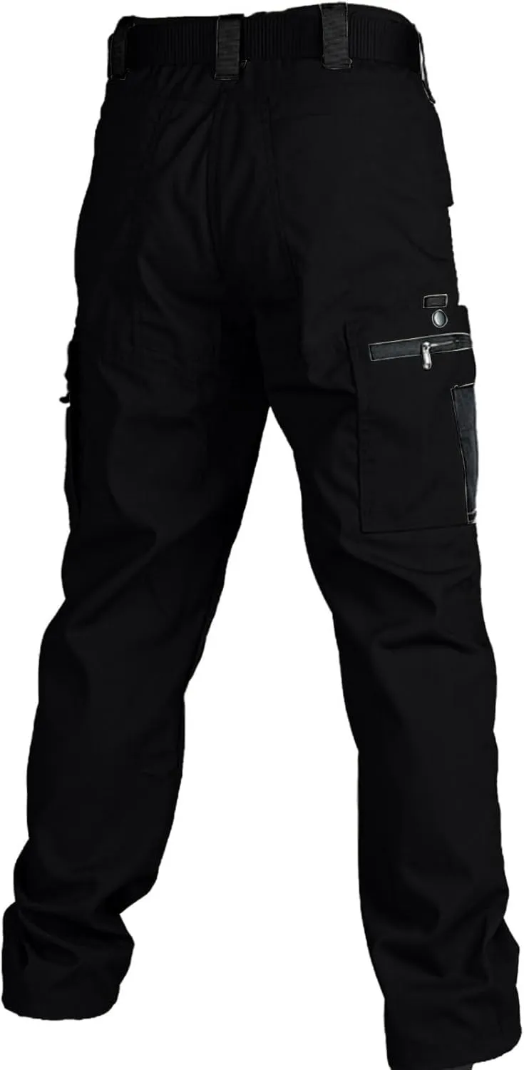 Tactical Pants for Men Slim Fit High Stretch Multi-Pocket Durable Cargo Pants Water Proof Elastic Waist Work Pants
