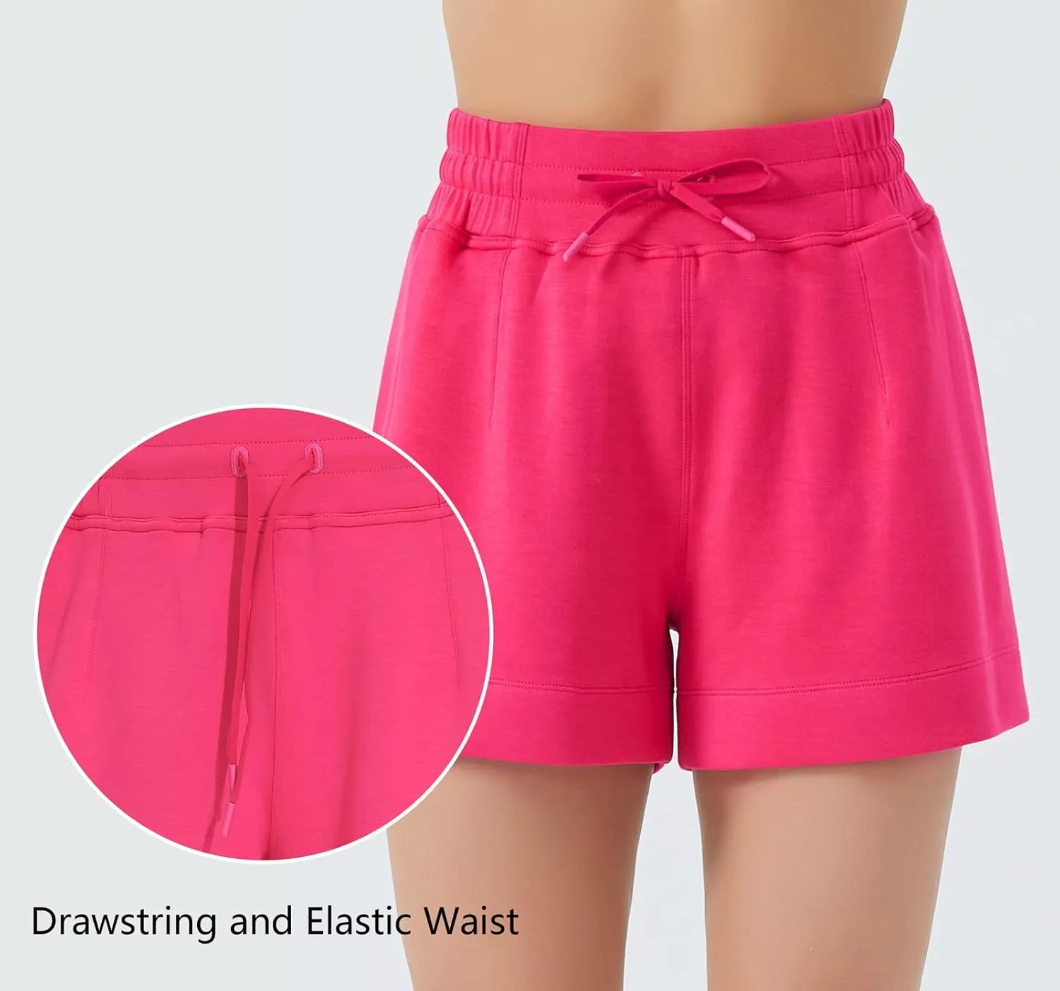 THE GYM PEOPLE Women's Drawstring Sweat Shorts High Waisted Summer Workout Lounge Shorts with Pockets