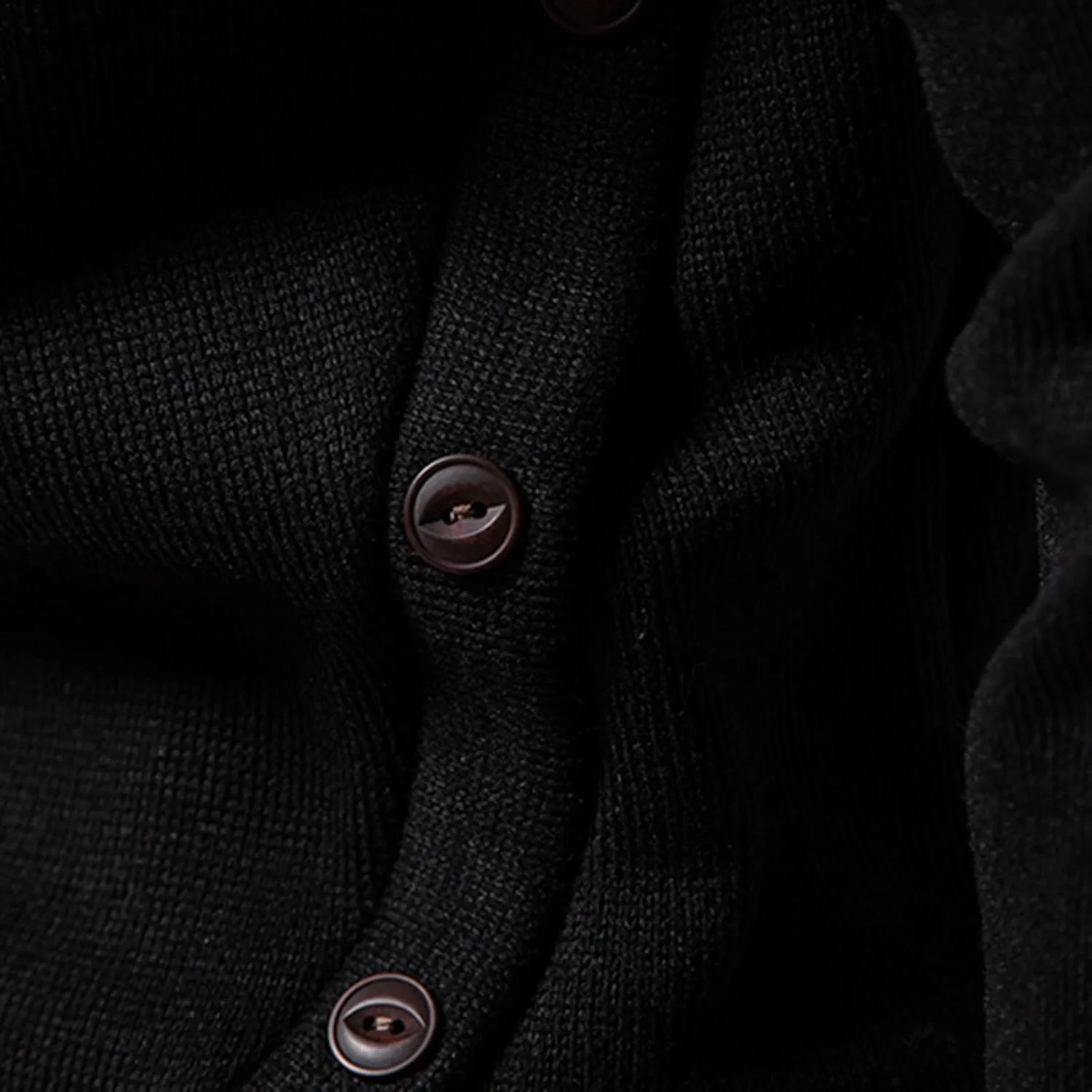 Turtleneck Knitted Sweater for Men Long Sleeve Slim Fit Winter Cowl Neck Pullover Casual Warm Jumper Tops with Buttons