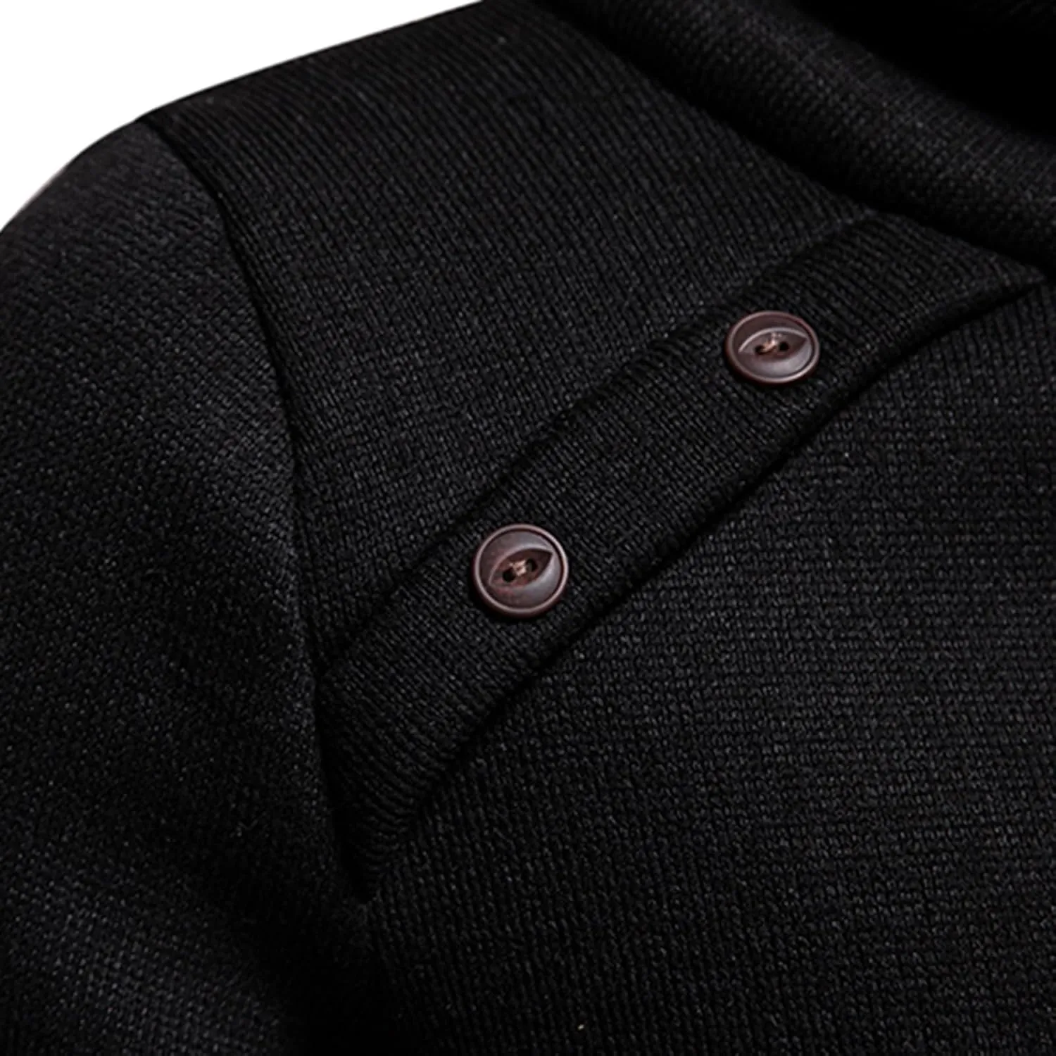 Turtleneck Knitted Sweater for Men Long Sleeve Slim Fit Winter Cowl Neck Pullover Casual Warm Jumper Tops with Buttons