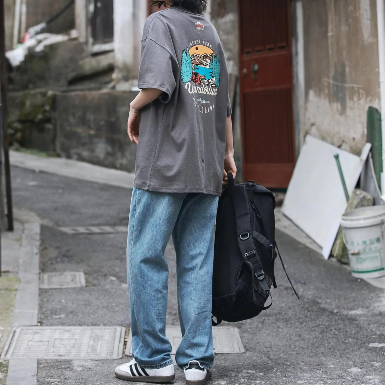 Vamtac Graphic Tee Mens Oversized Vintage T Shirts Harajuku Shirt Loose Streetwear Casual Summer Aesthetic Tees