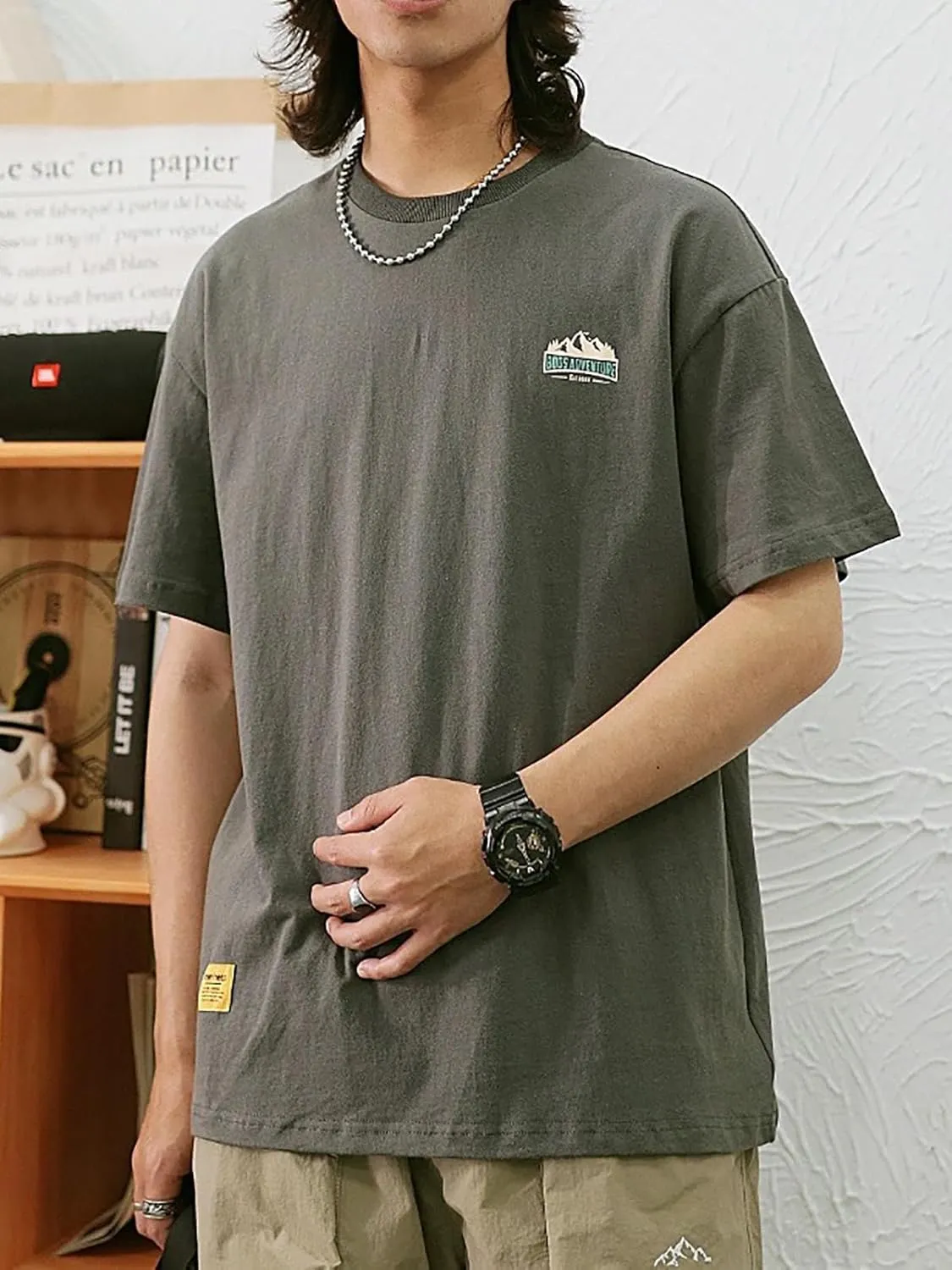 Vamtac Graphic Tee Mens Oversized Vintage T Shirts Harajuku Shirt Loose Streetwear Casual Summer Aesthetic Tees
