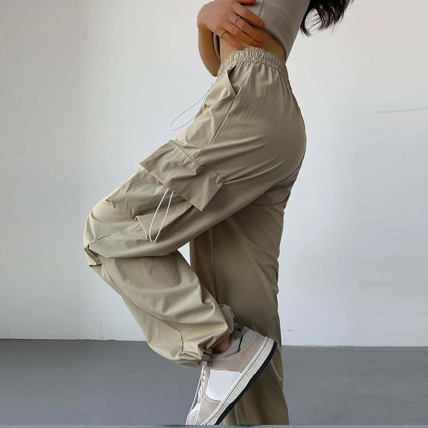 Women Cargo Pants Baggy Y2K Clothing Multi Pockets High Waist Loose Straight Leg Pants Vintage Grunge Aesthetic