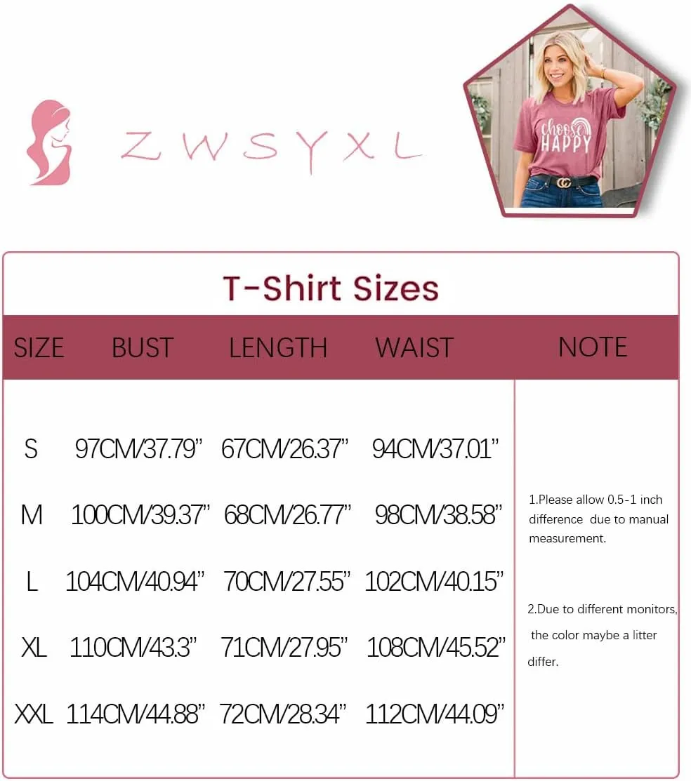 Women Choose Happy T Shirt Funny Cute Graphic Tee Blessed Tshirt Inspirational Short Sleeve Summer Casual Tops